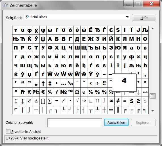 Zahlen hochstellen PC, Schreiben)