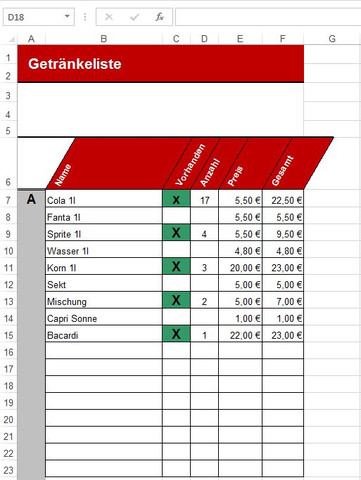 Tabelle1 - (Microsoft Excel, Formel)
