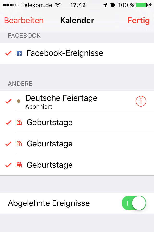 Wie löscht man am iPhone doppelte Geburtstagseinträge im Kalender? (Geburtstag)