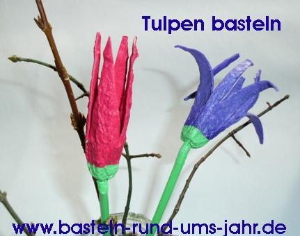 Tulpen basteln von www.basteln-rund-ums-jahr.de - (Geschenk, Ostern, Kleinkind)