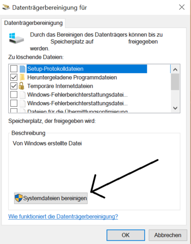 Systemdateien bereinigen - (Computer, Windows, Speicherplatz)