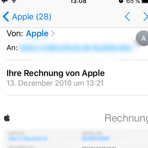 Wo finde ich im Appstore belege für In-App Käufe? (Apple, Kauf)