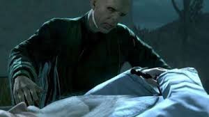 Da ist das Bild, wie Voldemort sich den Elderstab nimmt - (Harry Potter, Endszene)