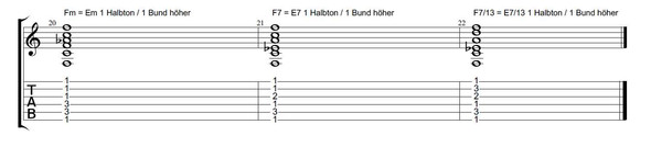 Verschiedene E-Akkorde verschoben - (Gitarre, E-Gitarre, Akkorde)