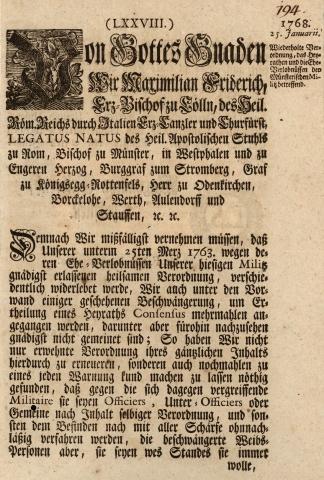 Urkunde_1768 - (deutsche Geschichte, altdeutsche Schrift, Adelshaus)