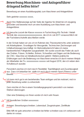 Bewerbung Maschinen Und Anlagenfuhrer Dringend Helfen Bitte