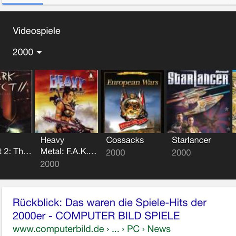Google Suchlauf nach "Spiele aus dem Jahr 2000"  - (Computerspiele, Kindheit, 90er)