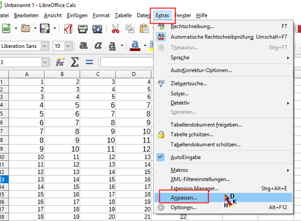 Tastaturbelegung bei OOo und LO ändern. - (Microsoft Excel, Office, LibreOffice)