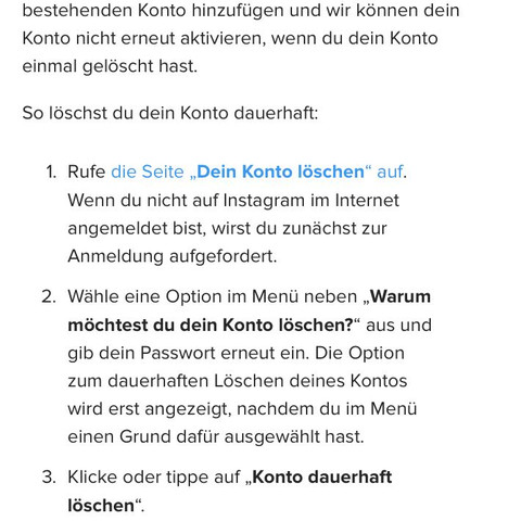 Dann auf das blaue klicken - (löschen, instagram)
