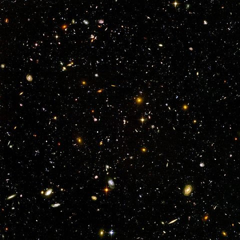 Das Hubble Deep Field zeigt mehrere 1000 weit entfernter Galaxien. - (Astronomie, Galaxie, Milchstraße)