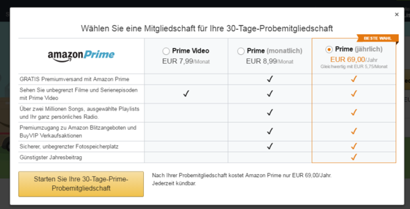 Amazon Prime Stick Kosten
