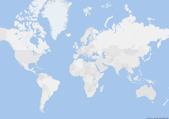 Weltkarte L舅der Leer