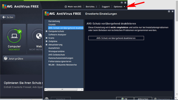 AVG erweiterte Einstellungen - (Computer, 32Bit-Version, AVG 2017)