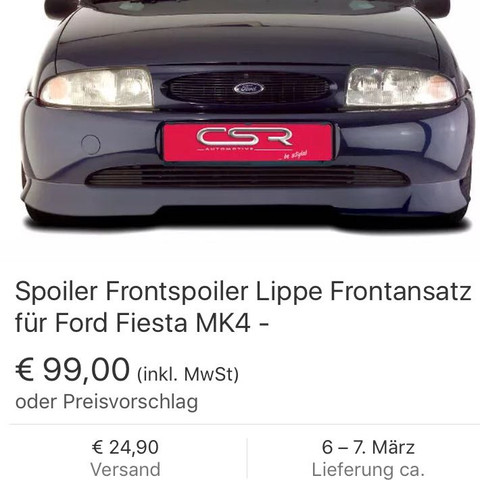 Frontspoiler Ford Fiesta MK4 - (Auto, Tuning, Ford)