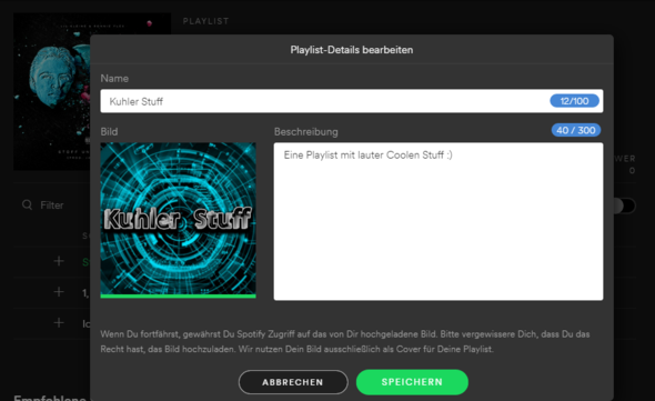 Spotify Playlist Cover Andern Computer Musik