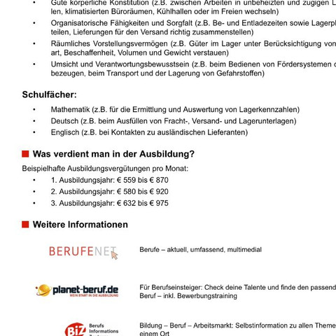 Ausbildung Fachkraft Fur Lagerlogistik Gehalt Beruf