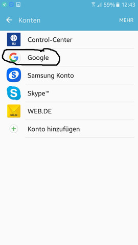 Das Google-Konto öffnen anklicken) - (Android, Google-Konto)