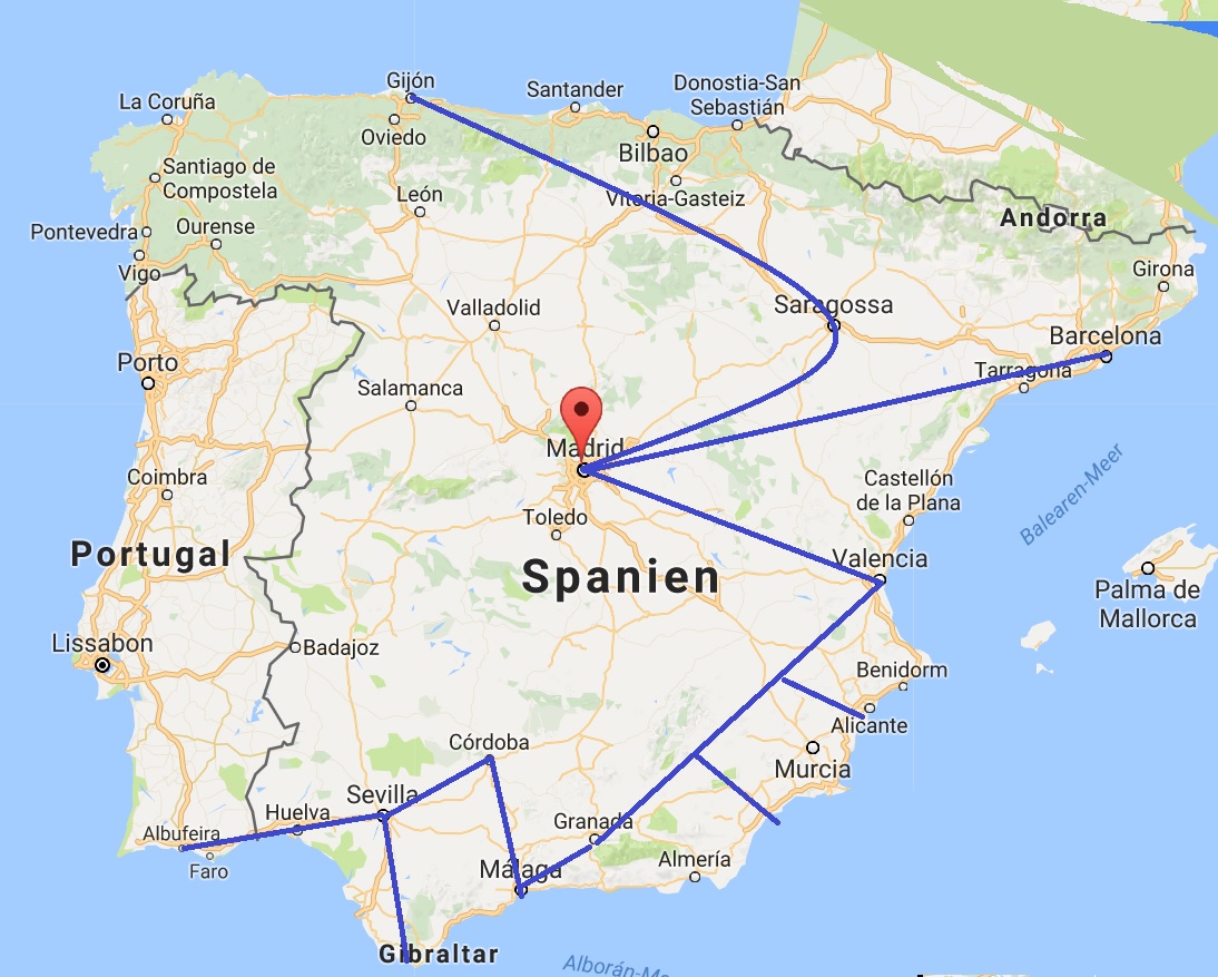 Rundreise Spanien - Reihenfolge & wie viele Tage pro Stadt einplanen