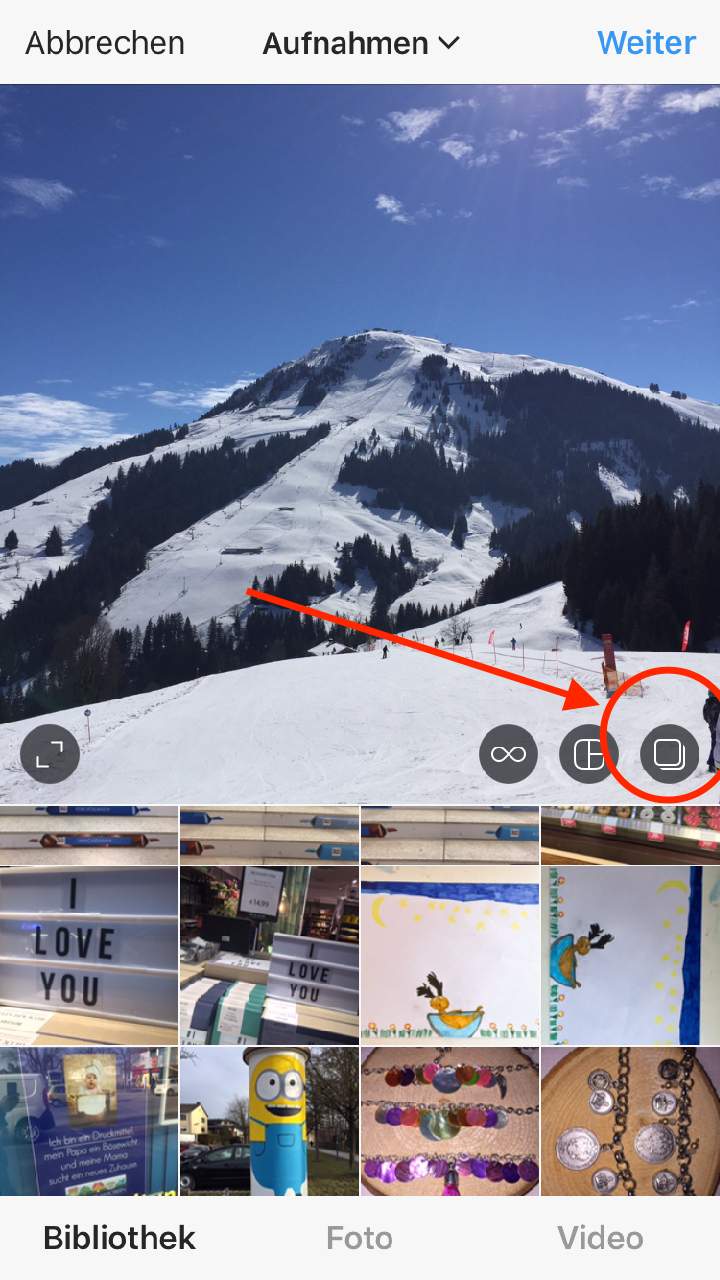 Mehrere Fotos auf instagram posten? (Foto, Social Media)