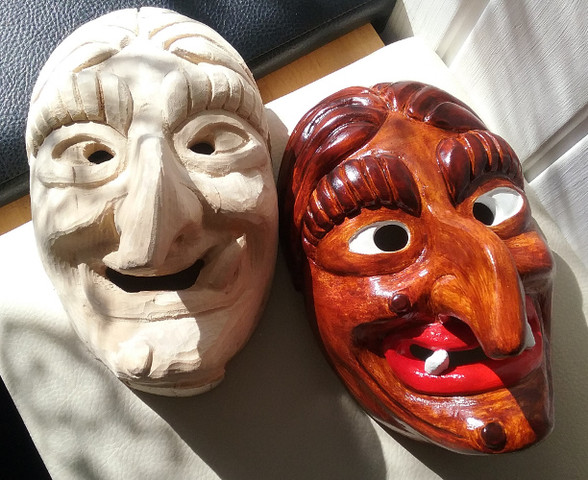 Holzmaske schnitzen, Hexenmaske aus Holz, Maske schnitzen, Holzschnitzen, Hobby - (Maske, Schnitzen)