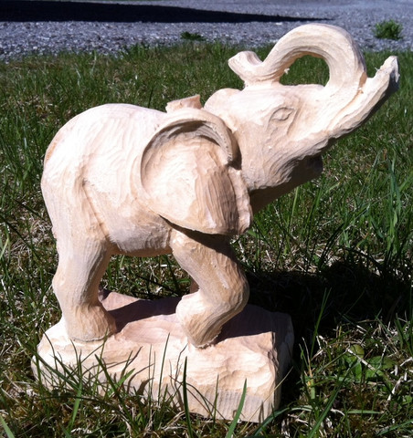 Schnitzrohling Elefant, Elefant aus Holz schnitzen, Schnitzvorlage Elefant, Holz - (Handwerk, Holz, Schnitzen)