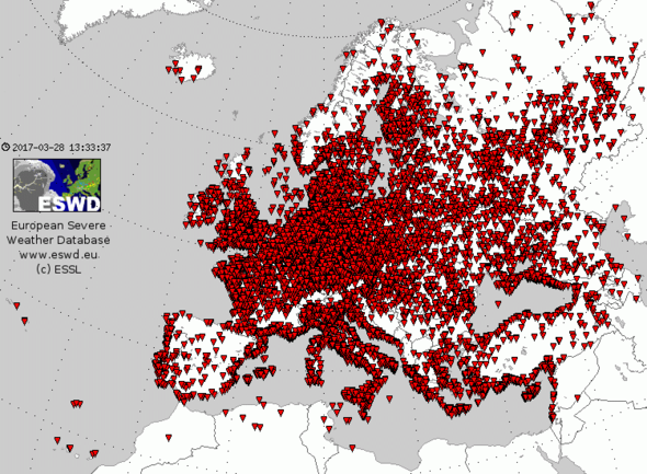 Tornados in Europa - (Naturkatastrophen, Tornado, weltkarte)