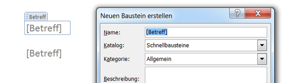 Textbaustein bearbeiten - (definieren, Textfeld, duplizieren)