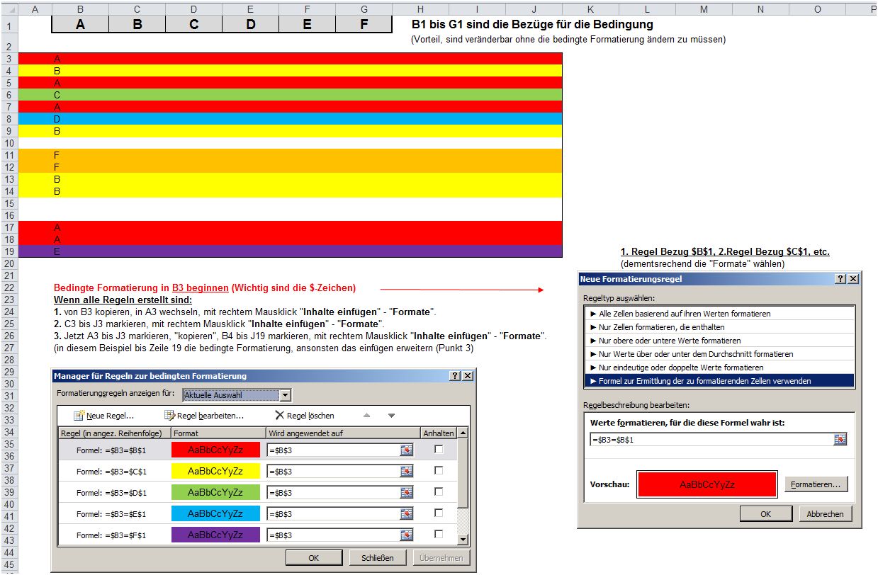Excel - WENN dann Ganze Zeile Färben? (VBA)