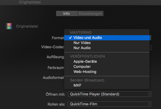  - (Mac, Videobearbeitung, Final Cut Pro)