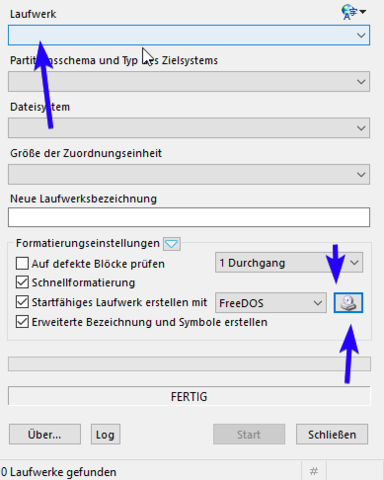 Hier den USB-Stick und die ISO auswählen - (PC, Windows 7, Error)