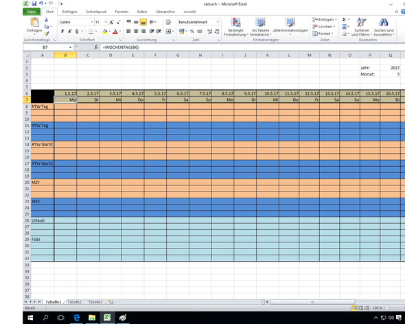 Dienstplan - (Windows, programmieren, Microsoft Excel)