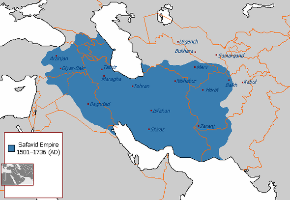 Persien um 1510 unter Schah Ismail I. (Wikimedia Commons; gemeinfrei) - (Geschichte, Länder, Macht)