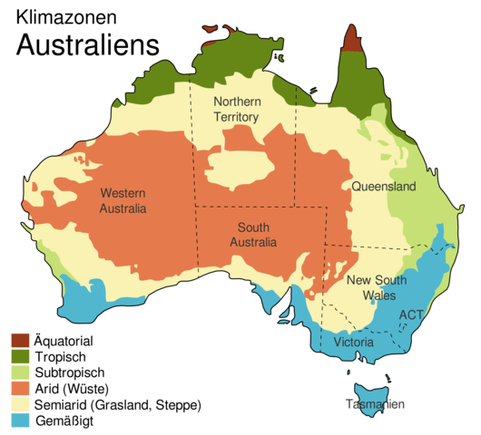 Was blau ist, ist super gut bewohnbar :) - (Geografie, Australien)