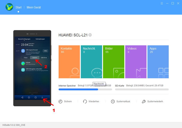 Huawei P9 Am Pc Auf Einmal Grundlos Ordner Leer Aber Dateien In Hisuite Sichtbar Android Usb