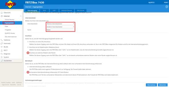 Fritz Box 7360 Sl Wird Als Router Verwendet Aber Anschluss Ist Nur Uber Lan Moglich Und Nicht Uber Wi Fi Internet Fritz Box