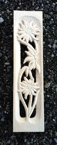 Edelweiß selber aus Holz Schnitzen mit Holzrohling für Blumenranken von Beuße - (Handwerk, Holz, Brett)
