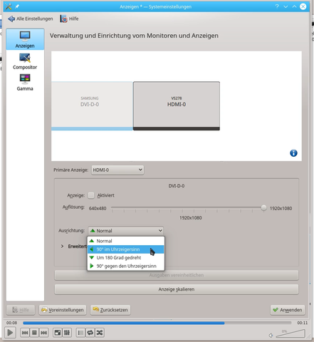 Bildschirmeinstellungen KDE (Plasma 5) - (Computer, PC, Gaming)