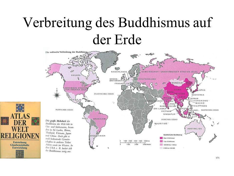 könnt ihr mir etwas zu der Verbreitung des Buddhismus in der Welt