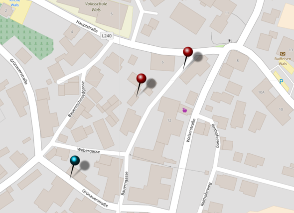 Landkarte mit Stecknadeln - (GIMP, gestalten)