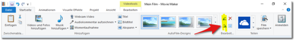 Beim roten Pfeil - (Videobearbeitung, Windows Movie Maker)