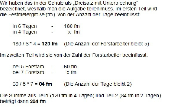 Geteilter Dreisatz - (Schule, Mathe, Mathematik)