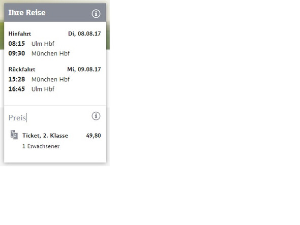 DB Preis - (Geld, Zug, München)