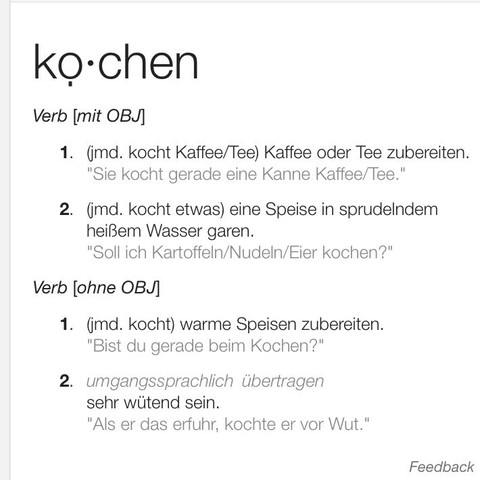 Google Wortbedeutung ("Kochen Definition" als Suchwörter) - (Ernährung, Deutsch, Sprache)