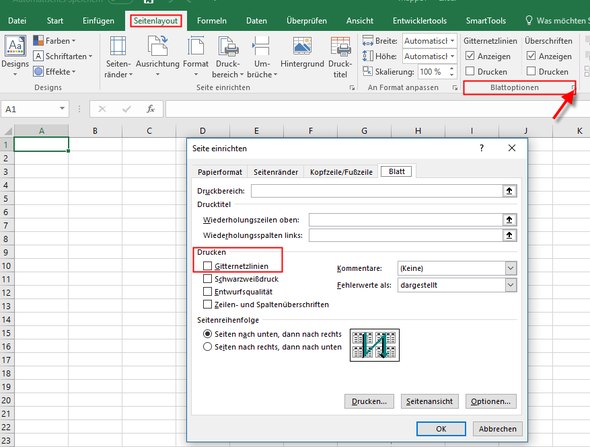 Keine Linien Beim Ausdruck Einer Exel Tabelle Computer Excel