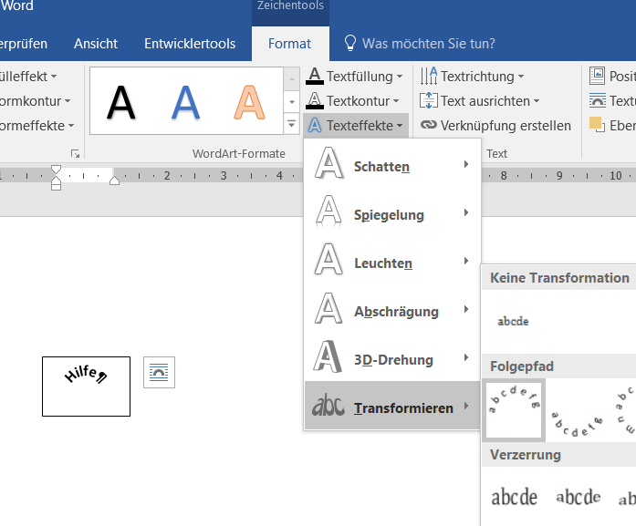 Schrift biegen, bei Word 2010? (Computer, Technik, Informatik)