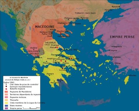 Karte um 336 v. Chr. - (Geschichte, Griechenland, Antike)