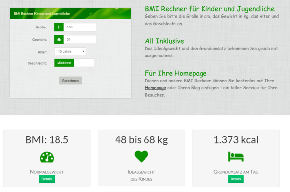 bin ich zu dünn rechner
