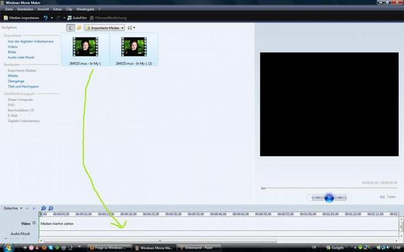 dann untein reinziehen ^^ - (Windows Movie Maker, Stop-Motion)
