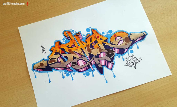 Wie Lerne Ich Graffiti Zu Malen Auf Papier Zeichnen Schrift Kreativ