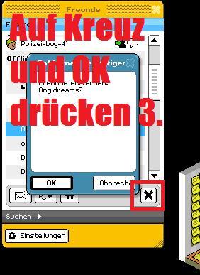 Step 3 - (HaBBo, Freunde löschen)
